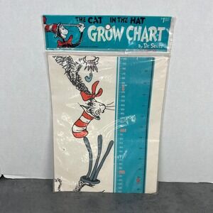 Vintage Dr Seuss The Cat in the Hat Grow Chart Poster 1977 Random House